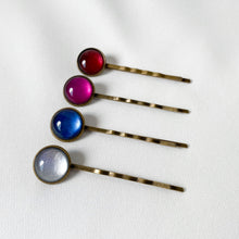 Load image into Gallery viewer, Handmade customisable resin hair clips