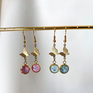 Handmade customisable resin butterfly earrings